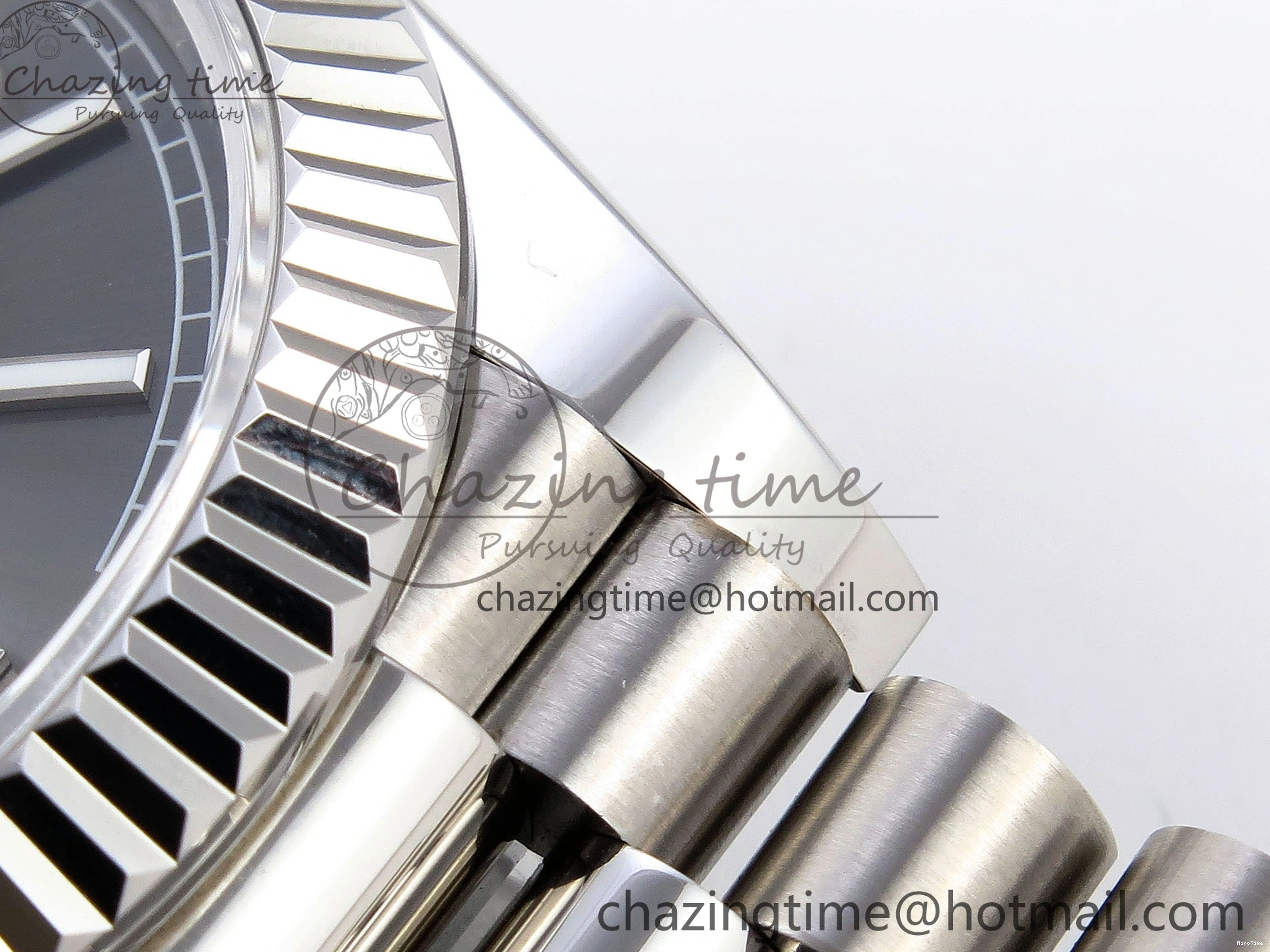 MiroTime 0328 ComfortFit DayDate 40 SS GSF Gain Weight Gray Stick Dial on President Bracelet A 1927